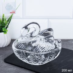 Икорница Лебедь 200 мл 13,5x8,5 см / G24012 /уп 36/*