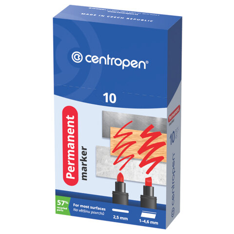 Маркер перманентный CENTROPEN 8576, КРАСНЫЙ, скошенный наконечник, 1-4,6 мм, 585760104