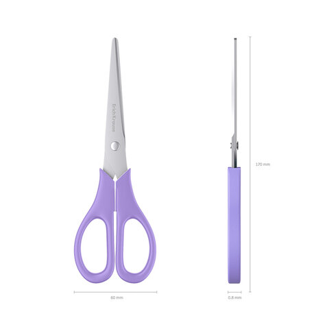 Ножницы ERICH KRAUSE "EasyCut Pastel" 170 мм, цвет ассорти, в картонной упаковке с европодвесом, 60875