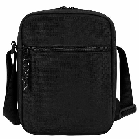 Сумка на плечо HEIKKI COMPACT (ХЕЙКИ), два кармана, черная, 22х17х6 см, 272630