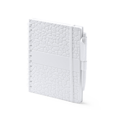 Блокнот А5 DURAN в твёрдом переплёте с ручкой, белый