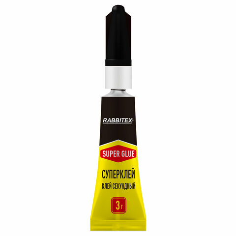 Клей секундный суперклей УЛЬТРАПРОЧНЫЙ, блистер, 3 грамма, RABBITEX (РАББИТЕКС) "ДВА СЛОНА", 609811