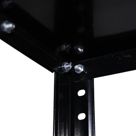 Стеллаж металл BOOMHOUSE (БУМХАУС) в1500*ш750*г300мм, 4 полки, нагрузка на стеллаж до 120 кг, черный, 291420