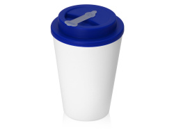 Пластиковый стакан с двойными стенками «Take away», Цвет белый/темно-синий