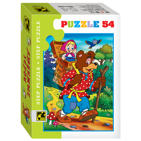 Пазл картонный 54 элемента, "Любимые герои", АССОРТИ, поле 18х13 см, STEP PUZZLE