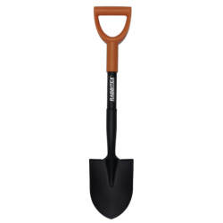 Лопата для авто и туризма, штыковая 15х20 см, ОБЩАЯ ДЛИНА 70 см, черенок сталь, V-ручка, RABBITEX (РАББИТЕКС) "STRONG METAL", 700483