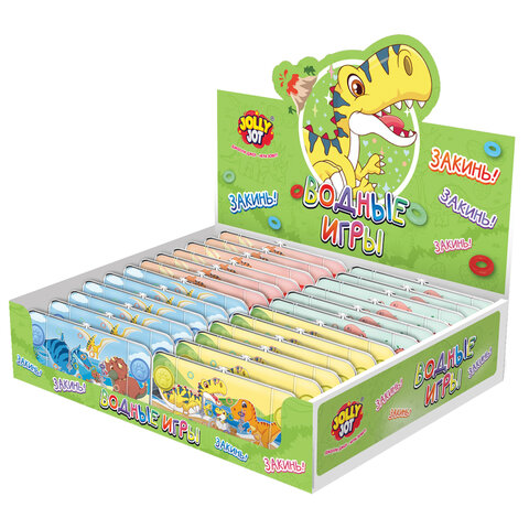 Водная игра ДИНОЗАВРИКИ, 15х7 см, колечки, ассорти, 4 вида, JOLLY JOT (ДЖОЛЛИ ДЖОТ), 665998