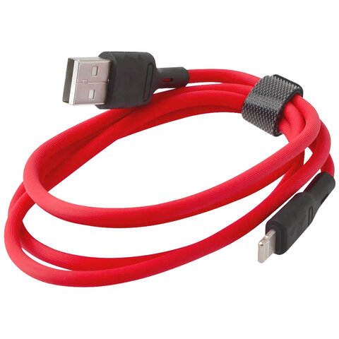 Кабель USB-Lightning 8 pin, 1 м, VIXION PRO VX-07i, для зарядки и передачи данных, красный, 01192, БП-00000910