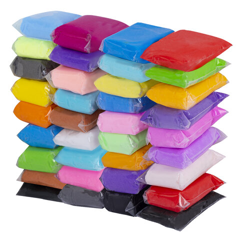 Пластилин супер лёгкий воздушный застывающий 36 цветов, 310 г, 3 стека, ПИФАГОР, 107041