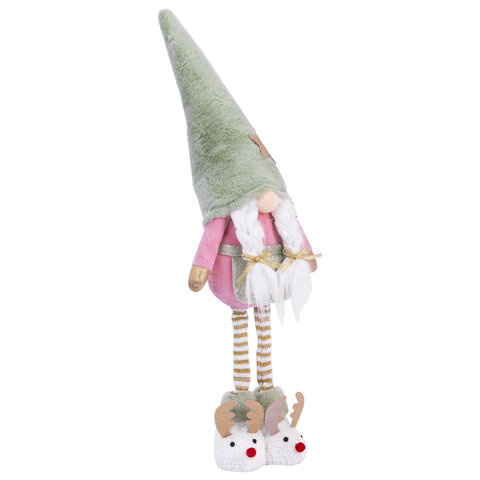Украшение новогоднее интерьерное 64 см "Гном в тапочках", полиэстер, ЗОЛОТАЯ СКАЗКА, 592511