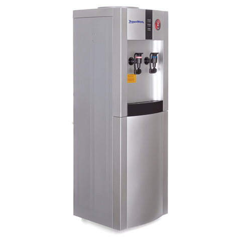 Кулер для воды AQUA WORK 16-LR, напольный, НАГРЕВ/ОХЛАЖДЕНИЕ КОМПРЕССОРНОЕ, 2 крана, серебро, 25877