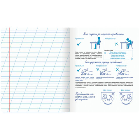 Тетради ДЭК 12 л. КОМПЛЕКТ 10 шт. ПРОПИСЬ № 4 косая линия, со справкой, ЮНЛАНДИЯ, 404857