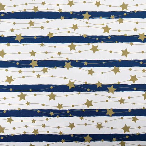 Бумага упаковочная новогодняя НАБОР 3 шт., "Blue Collection", 70х100 см, 3 дизайна, ЗОЛОТАЯ СКАЗКА, 592058