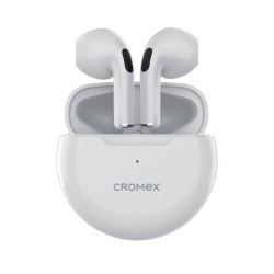 Наушники беспроводные TWS вкладыши с микрофоном, CROMEX EP-T28W, Bluetooth 5.4, белые, 514121