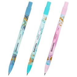 Карандаш механический цанговый 2 мм, BRAUBERG "FROST", HB, встроенная точилка, корпус ассорти, 182062