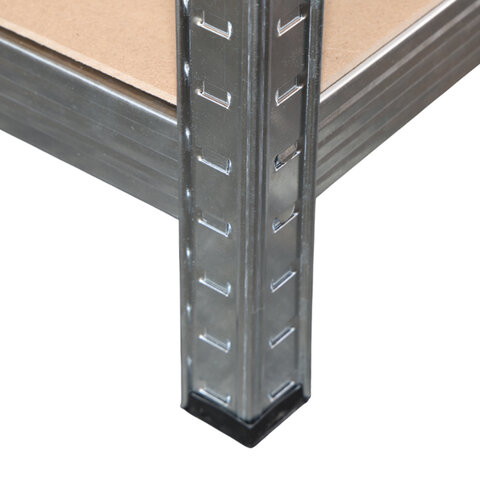 Стеллаж металлический BOOMHOUSE (БУМХАУС) безболтовой, 1800x750x350 мм, 5 полок МДФ, серебристый, 291411