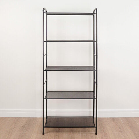 Стеллаж на металлокаркасе "Валенсия-25", 655х300х1555 мм, 5 полок, черный, СТВ25 Ч