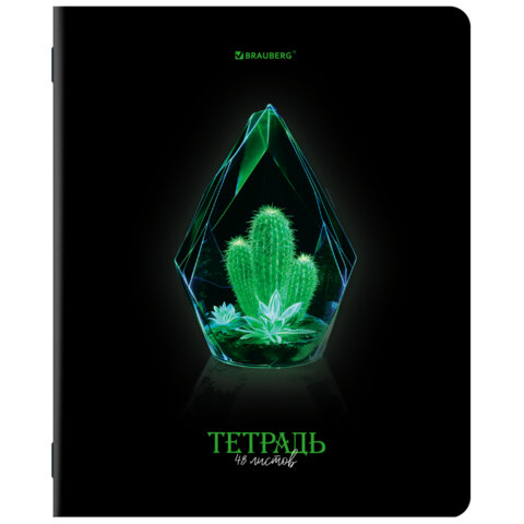 Тетради ДЭК А5 48 л. КОМПЛЕКТ 5 шт. BRAUBERG, скоба, клетка, глянцевый лак, "SHADE", 404936