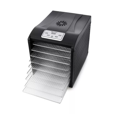 Сушилка для овощей KITFORT КТ-1908, 700 Вт, 18 поддонов, электронное управление, черная/серебристая