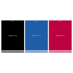 Тетрадь А4, 96 л., HATBER, скоба, линия, матовая ламинация, тиснение, "MONOCOLOUR" (микс в спайке), 093583, 96Т4лтВ2