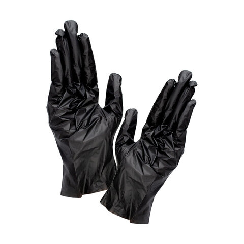 Перчатки одноразовые, эластомер TPE, КОМПЛЕКТ 50 пар, индивидуальная упаковка, размер L, черные, ELEGREEN, ГППVТЭлЧ-L ИНД1