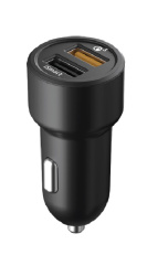 АЗУ 30W, USBx2, QC, Smart IC, black, OLMIO