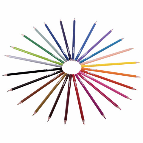 Карандаши цветные ЮНЛАНДИЯ "ДОМИКИ", 24 цвета, шестигранные, грифель 3 мм, 181838