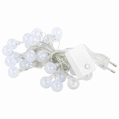 Электрогирлянда-нить комнатная "Bubble ball" 3 м, 30 LED, теплый белый, 220V, контроллер, ЗОЛОТАЯ СКАЗКА, 591364