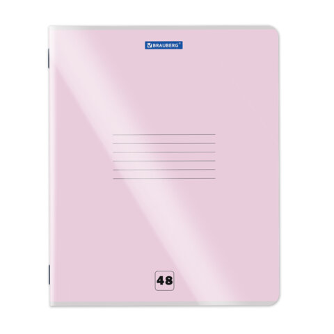 Тетрадь пластиковая обложка (прозрачная) А5, 48 листов, скоба, клетка, BRAUBERG "Smart Cover", АССОРТИ (микс в спайке), 405041