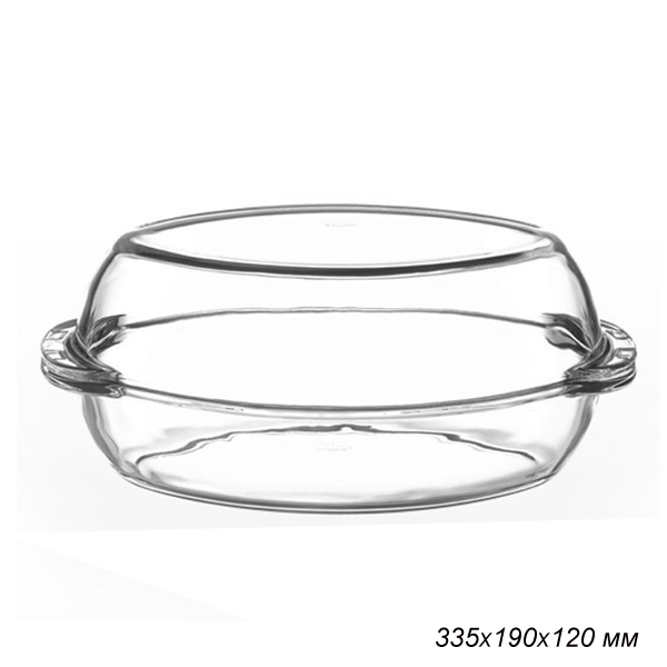 Форма для запекания с крышкой 2,1 л,335х190х120 мм Borcam / 59022 /уп 4/овальная