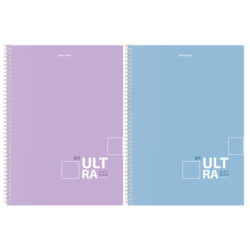 Тетрадь А4, 96 л., BRAUBERG, гребень, клетка, матовая ламинация, "UltraTone" (микс в спайке), 405317