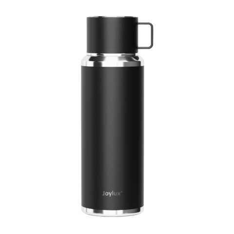 Термос 0,75 л JOYLUX (ДЖОЙЛЮКС) ULTRA, нержавеющая сталь SUS316, крышка/кружка, питейник, сито, черный матовый, 700314