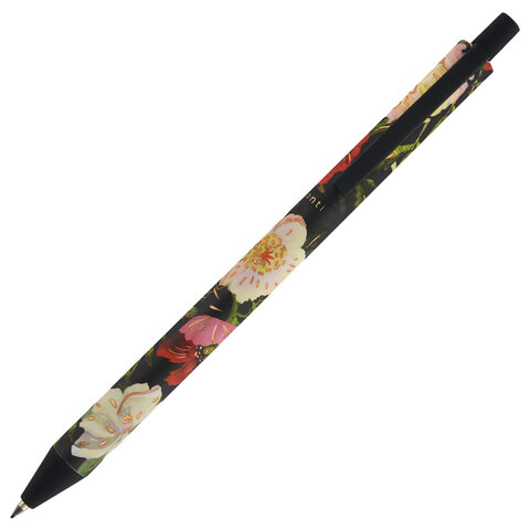 Ручка шариковая автоматическая BRUNO VISCONTI "ArtClick", СИНЯЯ, Flora.Black, ассорти, 0,5 мм, 20-0374/01