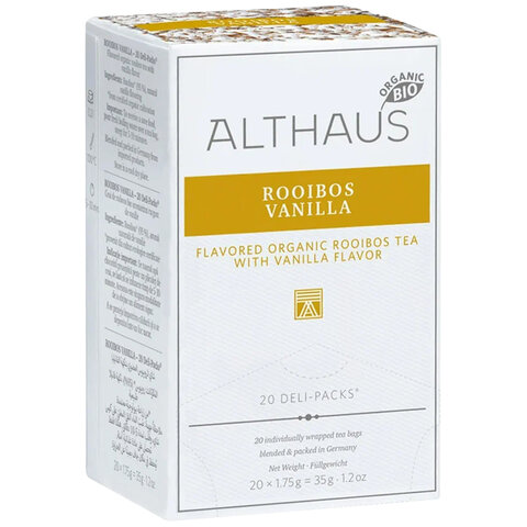Чай ALTHAUS "Rooibos Vanilla" фруктовый, 20 пакетиков в конвертах по 1,75 г, ГЕРМАНИЯ, TALTHB-DP0039