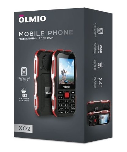 X02 Olmio (черный-красный) Мобильный телефон
