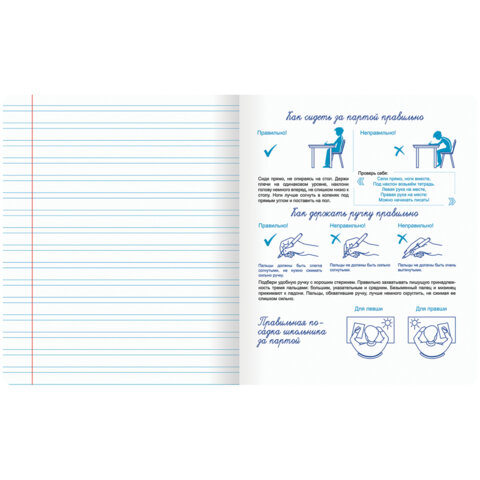 Тетради ДЭК 12 л. КОМПЛЕКТ 10 шт. ПРОПИСЬ № 5 узкая линия, со справкой, ЮНЛАНДИЯ, 404856