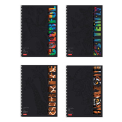 Тетрадь А4 96л. HATBER гребень, клетка, матовая ламинация, 3D лак, Animals print (микс), 085842, 96Т4лолВ1гр