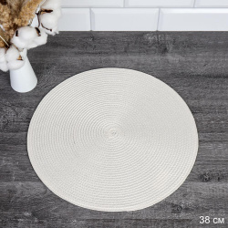 Салфетка для стола 38 см Соломка круг / WR-40 /уп 4/300/ бежевая