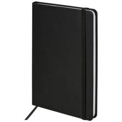 Блокнот А5 138x213 мм, BRAUBERG "Basic", под кожу, 80 л., клетка, черный, 116227