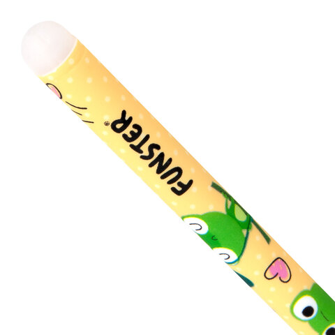 Ручка стираемая гелевая с принтом FUNSTER (ФАНСТЕР) "CUTE ANIMALS", СИНЯЯ, корпус ассорти, игольчатый наконечник 0,5 мм, линия 0,35мм 144410