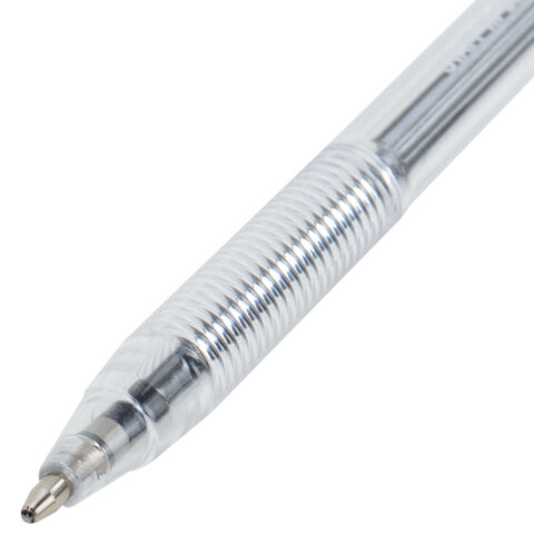 Ручка шариковая STAFF "Basic BP-66 CLASSIC", СИНЯЯ, корпус прозрачный, узел 1 мм, линия письма 0,5 мм, 144455