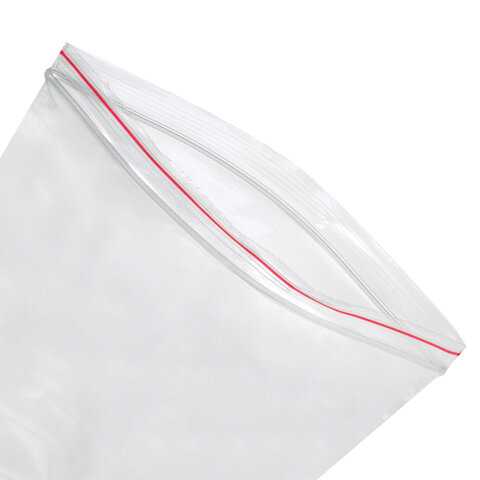 Пакеты ZIP LOCK "зиплок" СВЕРХПРОЧНЫЕ, комплект 100 шт., 300х400 мм, ПВД, 100 мкм, BRAUBERG EXTRA, 608184