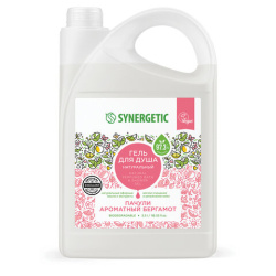 Гель для душа 3,5 л SYNERGETIC "Пачули и ароматный бергамот", натуральный, биоразлагаемый, 400350