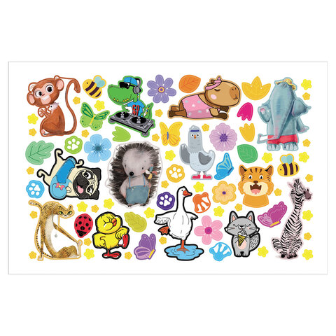 Альбом с наклейками, А5, 8 листов, 600 наклеек, "Милые и забавные" HATBER, 8Ан5, 8Ан5_31982