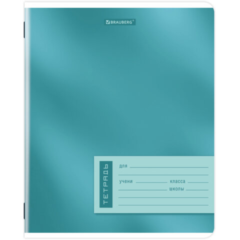 Тетрадь 12 л. BRAUBERG клетка, обложка картон, ONE COLOUR, 107776