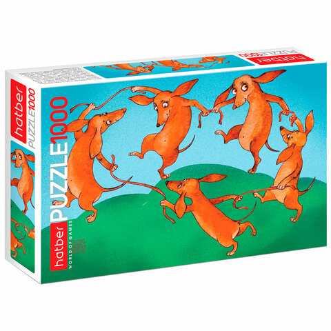 Пазл картонный 1000 элементов АССОРТИ, 10 дизайнов, 480х680 мм, HATBER