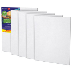 Холсты на картоне НАБОР 5 штук (25х30 см), хлопок, 280 г/м2, грунт, BRAUBERG ART CLASSIC, 192652