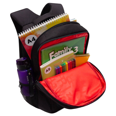 Рюкзак GRIZZLY школьный, анатомическая спинка, 2 отделения, для мальчиков, "SMART", 39х26х19 см, RB-556-2/1