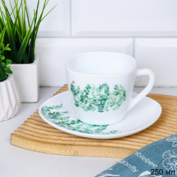 Чайная пара 2 предмета 250 мл квадратная / GRAY-FXB220/FBD220-6A (7520) /уп 48/