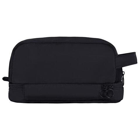 Пенал-органайзер HEIKKI (ХЕЙКИ) с ручкой, значки, 2 отделения, откидная планка, 22x13х10 см, черный, 273599